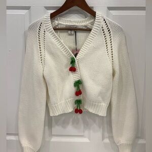 Knit cherry cardigan